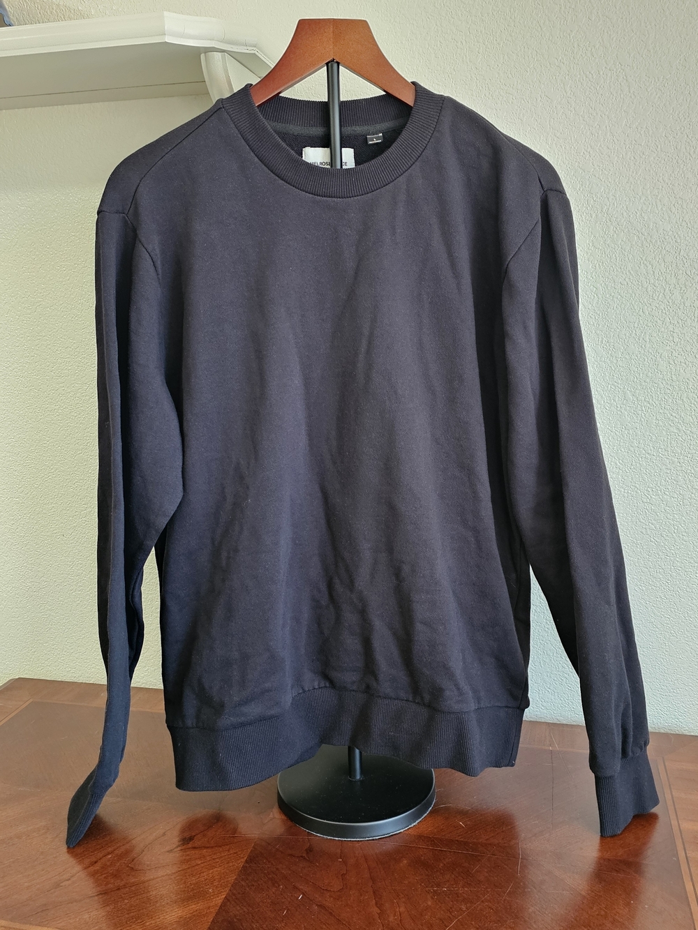 Melrose Place Men's Black Crewneck Sweatshirt Long Sleeve, Size Large Ozark GD